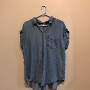 Francesca's Collections Blue Button Down Shirt
